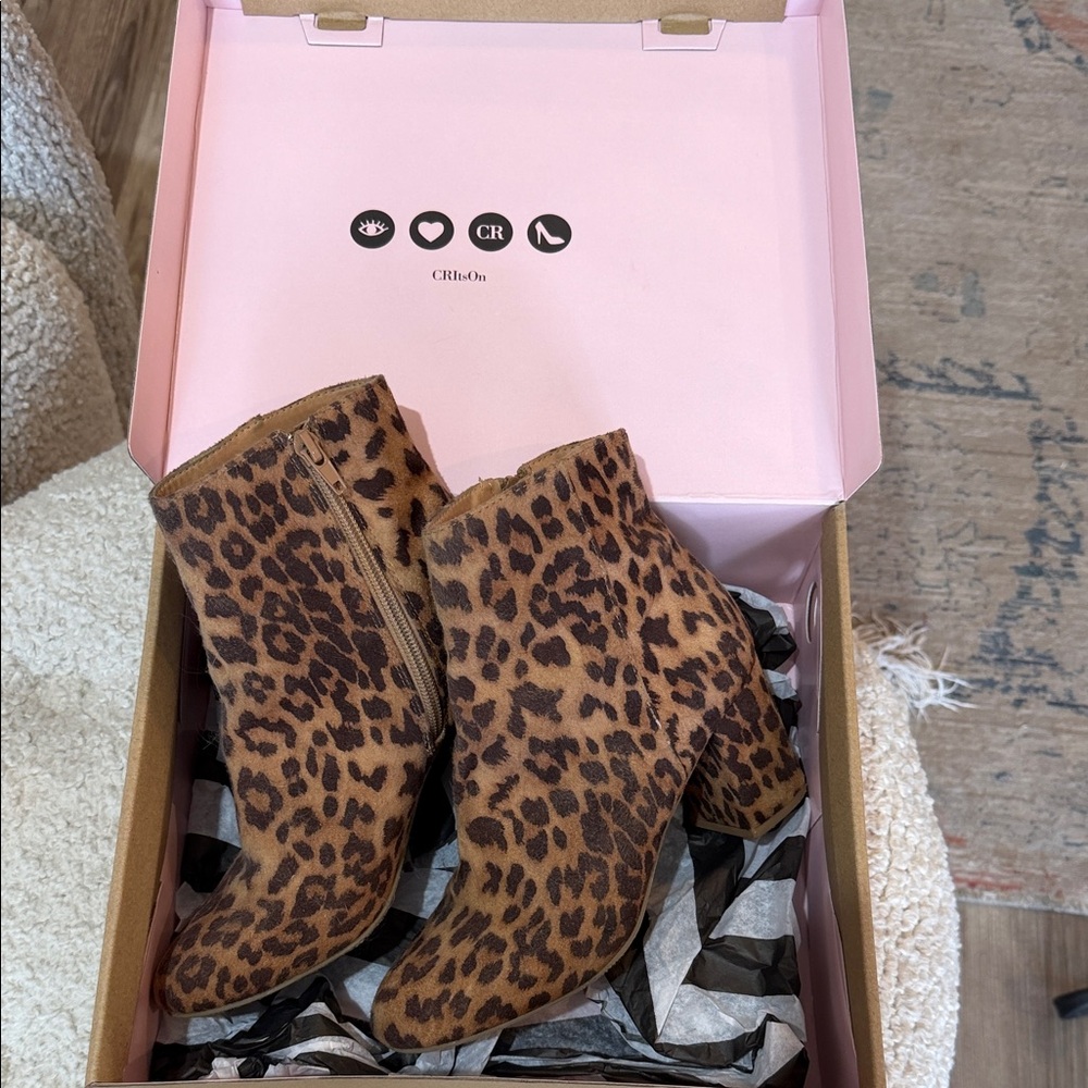 Leopard Print Ankle Boots